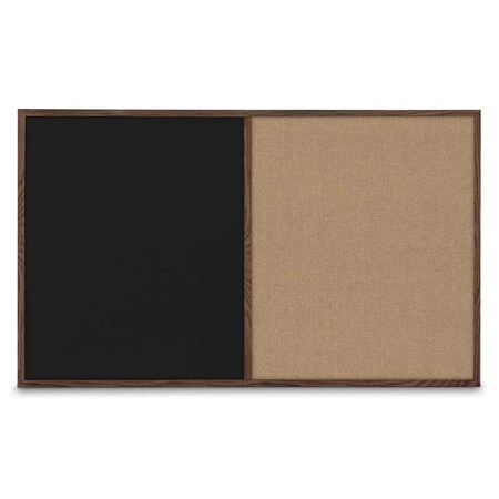 United Visual Products Sliding Door Indoor Enclosed Corkboard, 3 UV9000ACSH-BLACK-FORBO